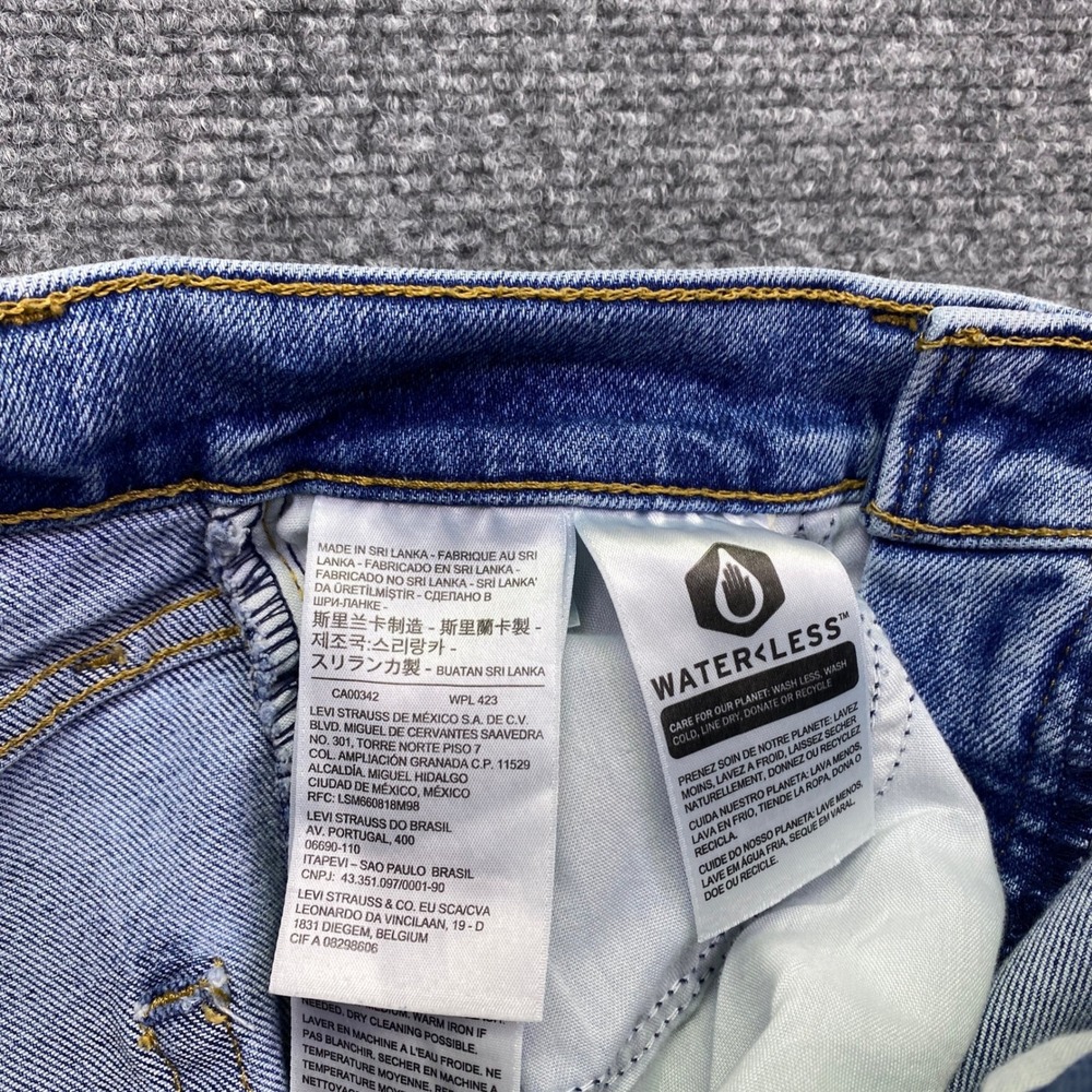Levis High Waisted Crop Flare Jeans Light Wash Blue Denim Sz 25 Grunge Retro - Picture 8 of 11